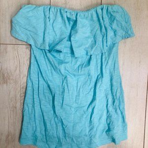 Lilly Pulitzer Light Blue Ruffle Tube Top